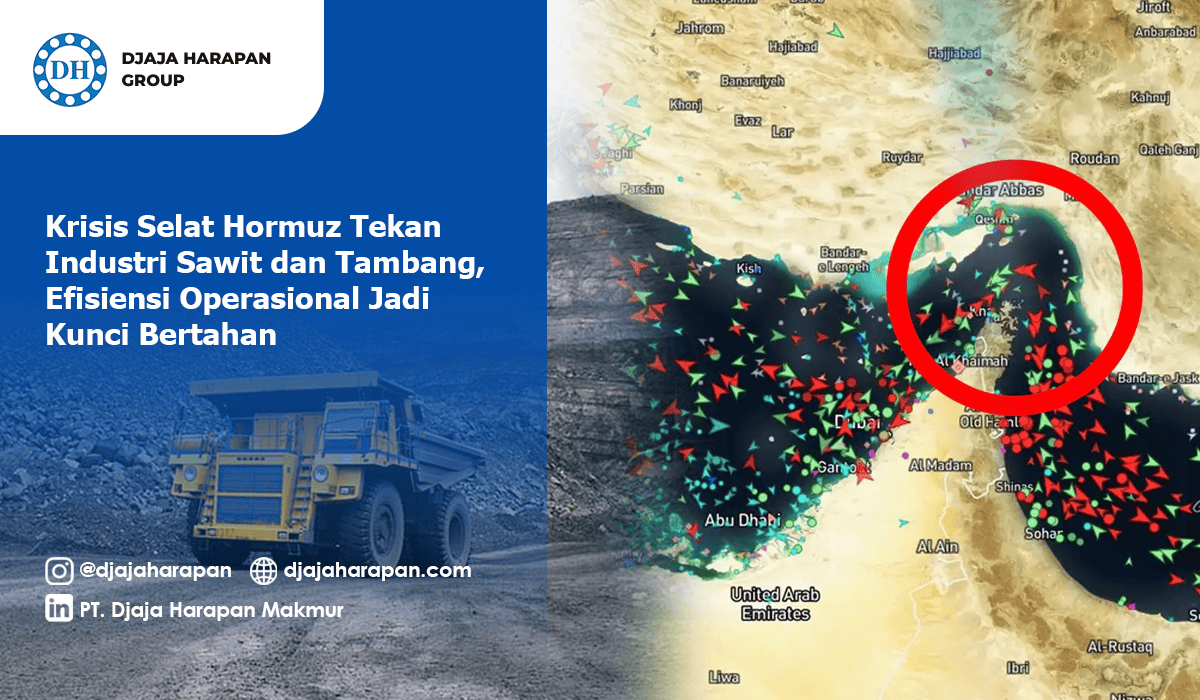 Ilustrasi krisis Selat Hormuz yang berdampak pada industri sawit dan tambang serta gangguan supply chain global