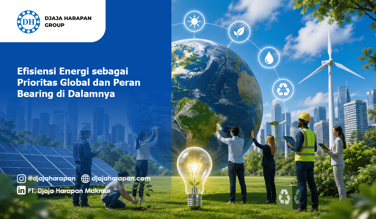 efisiensi energi sebagai prioritas global dengan ilustrasi kelestarian bumi dan energi terbarukan