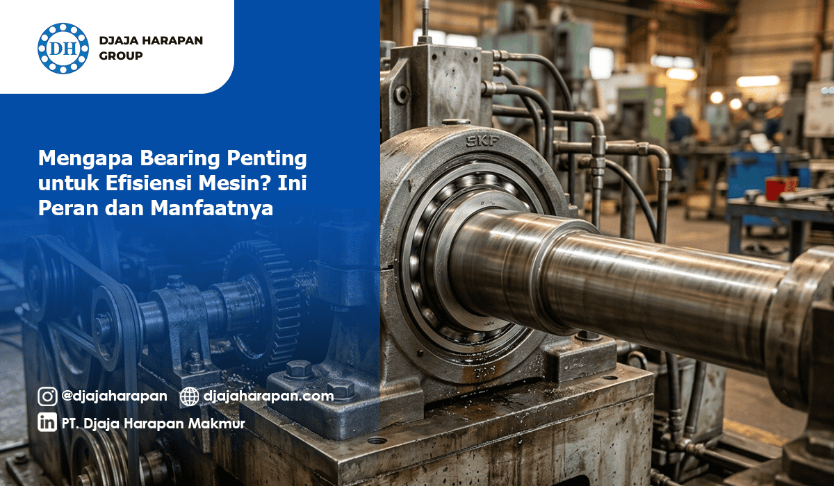 Bearing pada poros mesin industri untuk meningkatkan efisiensi operasional dan mengurangi gesekan.