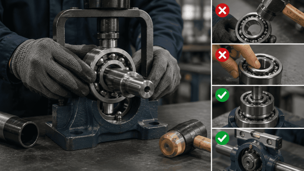 Cara pemasangan bearing yang benar pada mesin industri untuk mencegah kerusakan dini dan meminimalkan downtime