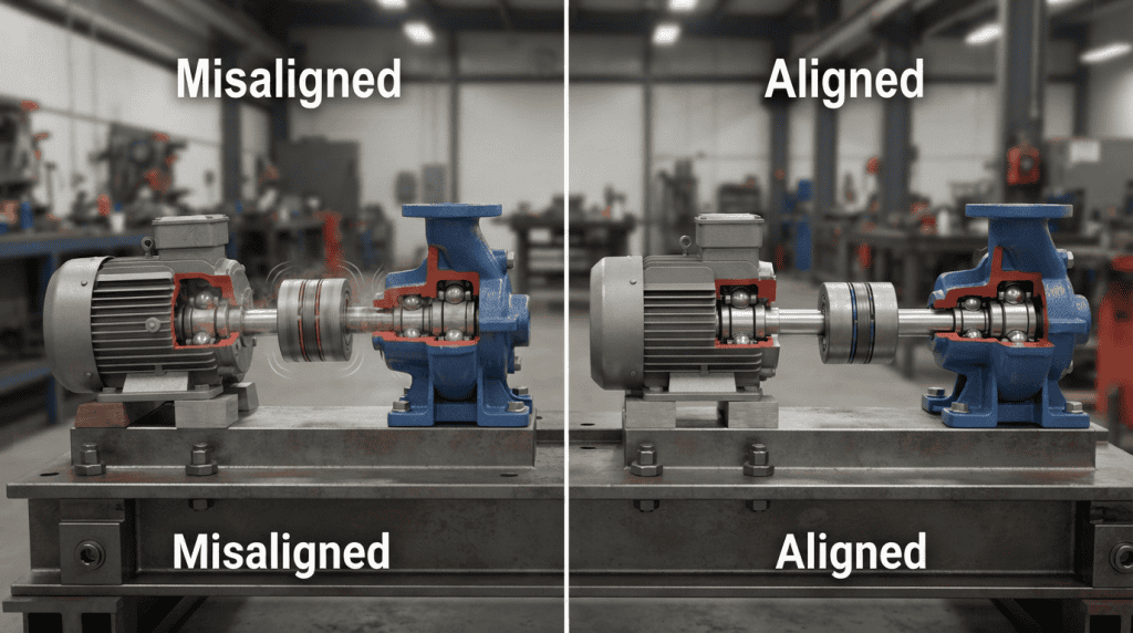 Perbandingan mesin misaligned dan aligned untuk mengenali tanda-tanda mesin mengalami misalignment oleh Djaja Harapan Group