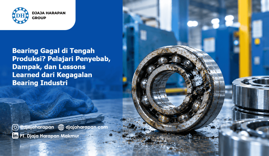 Ilustrasi bearing industri yang mengalami kerusakan atau kegagalan saat proses produksi berjalan